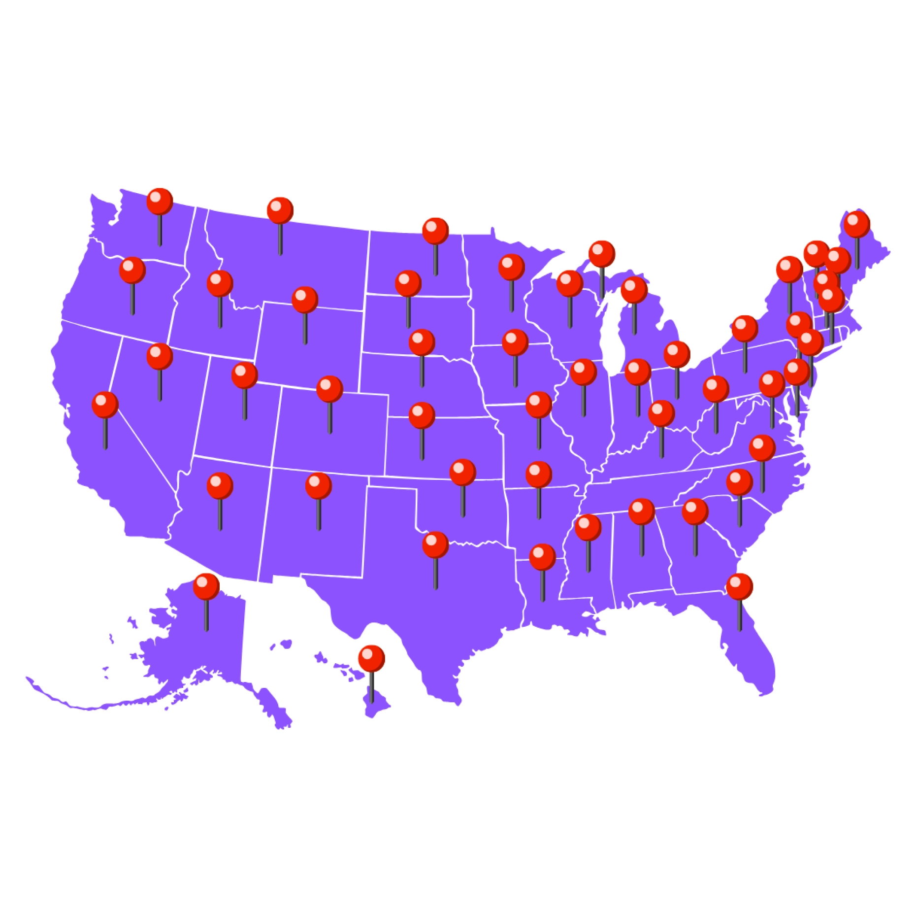 USA Map with Service Locations