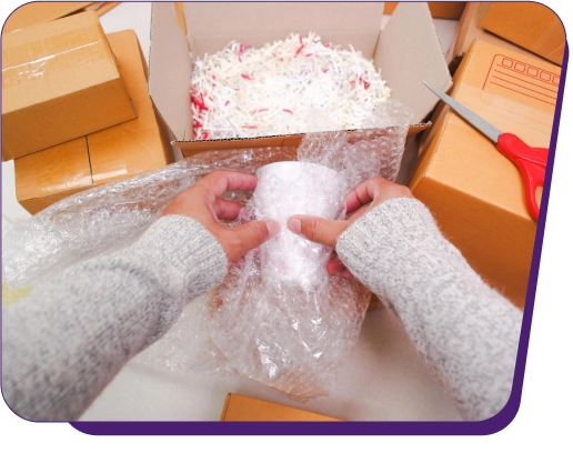 Packing fragile items demonstration