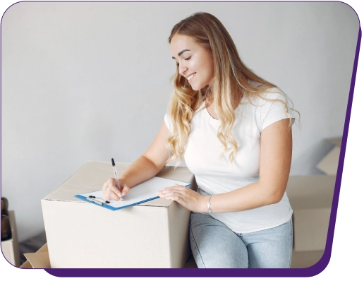 Woman checking packing list